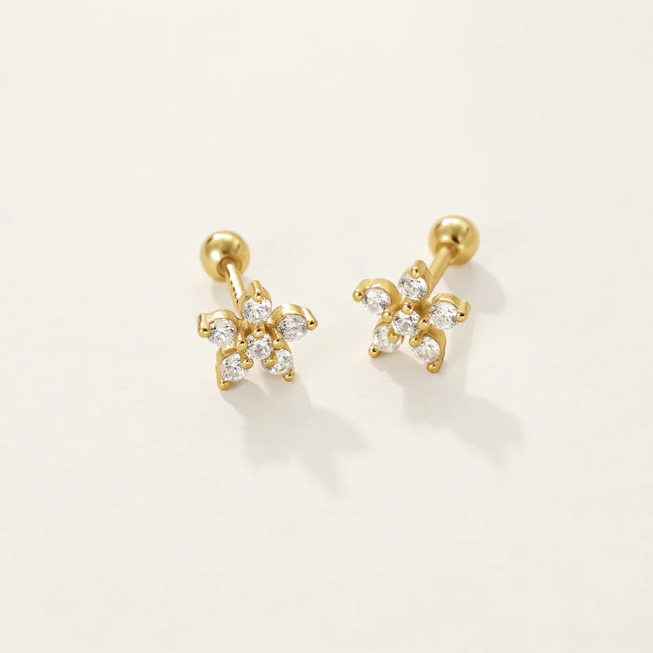 Flower 18K Ballbell Earrings