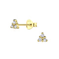 Three Stone Stud Earrings