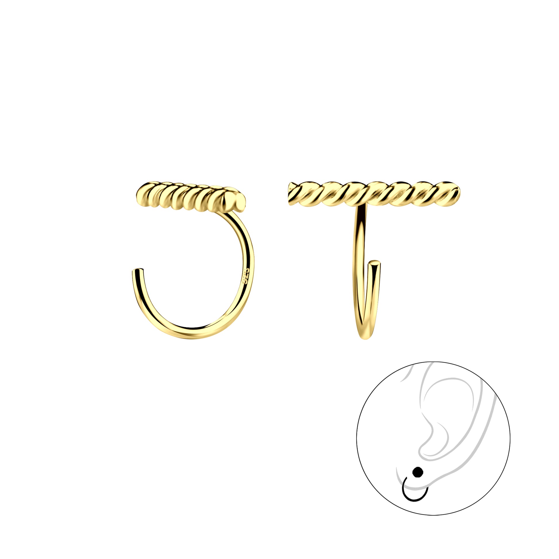 Twisted Bar Ear Huggers