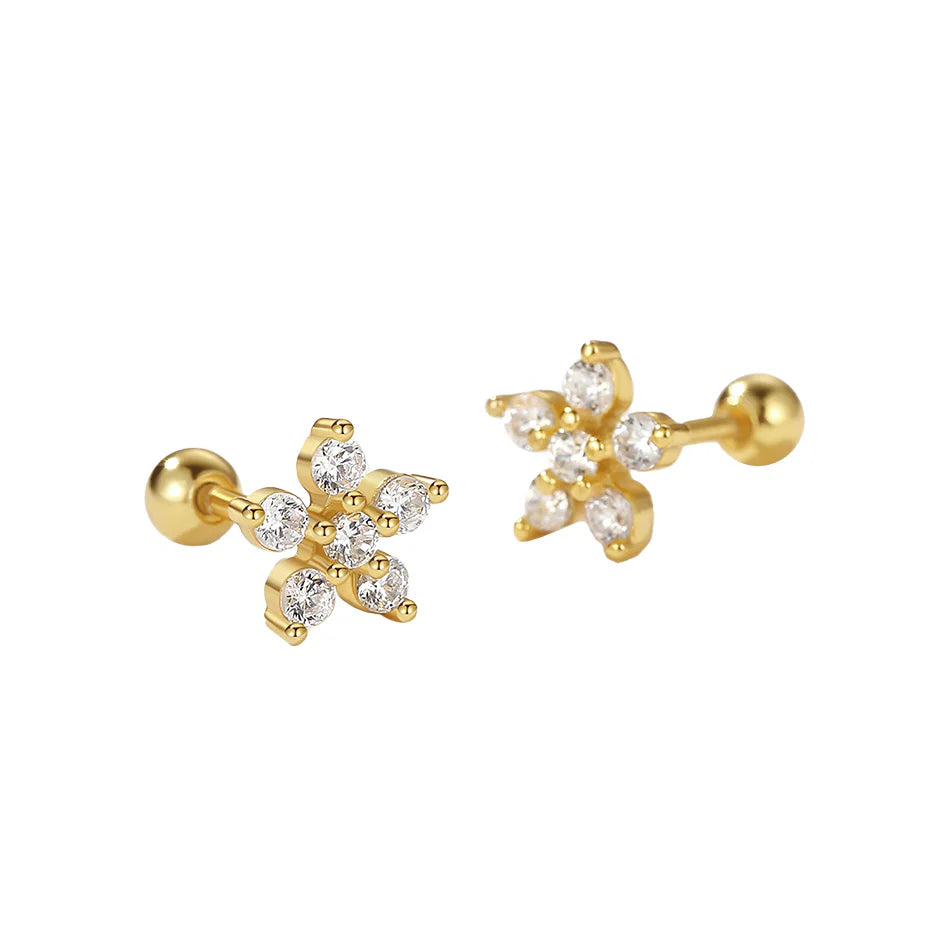 Flower 18K Ballbell Earrings