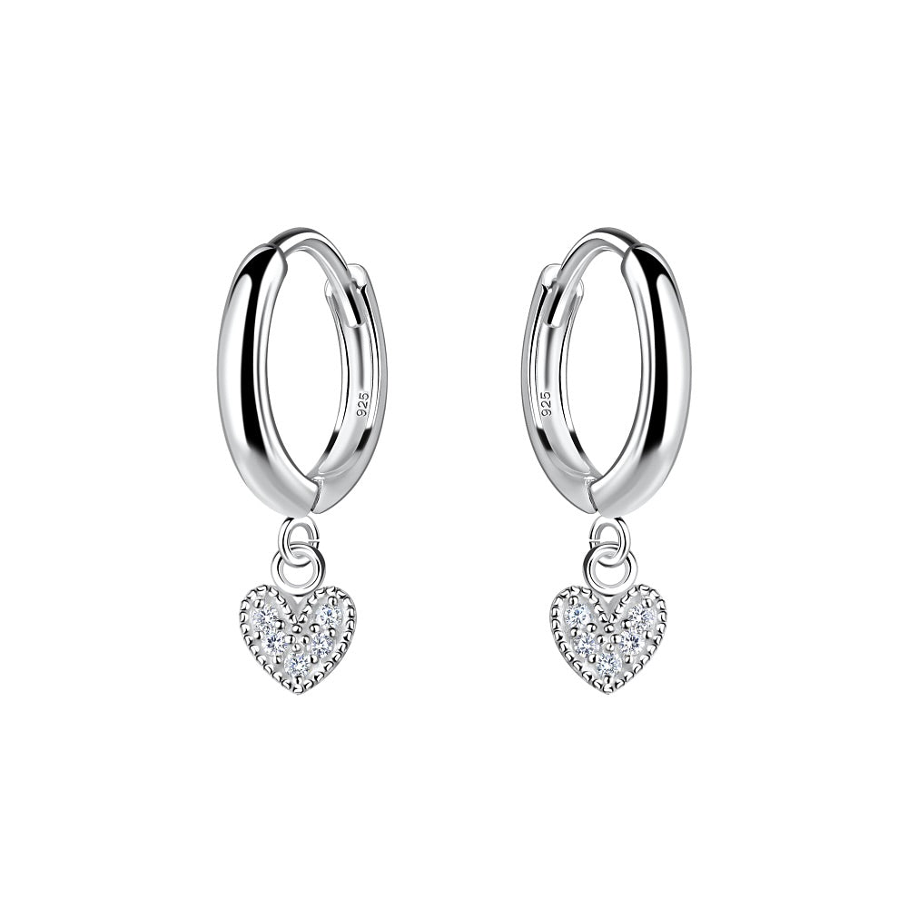 Heart Charm Huggies