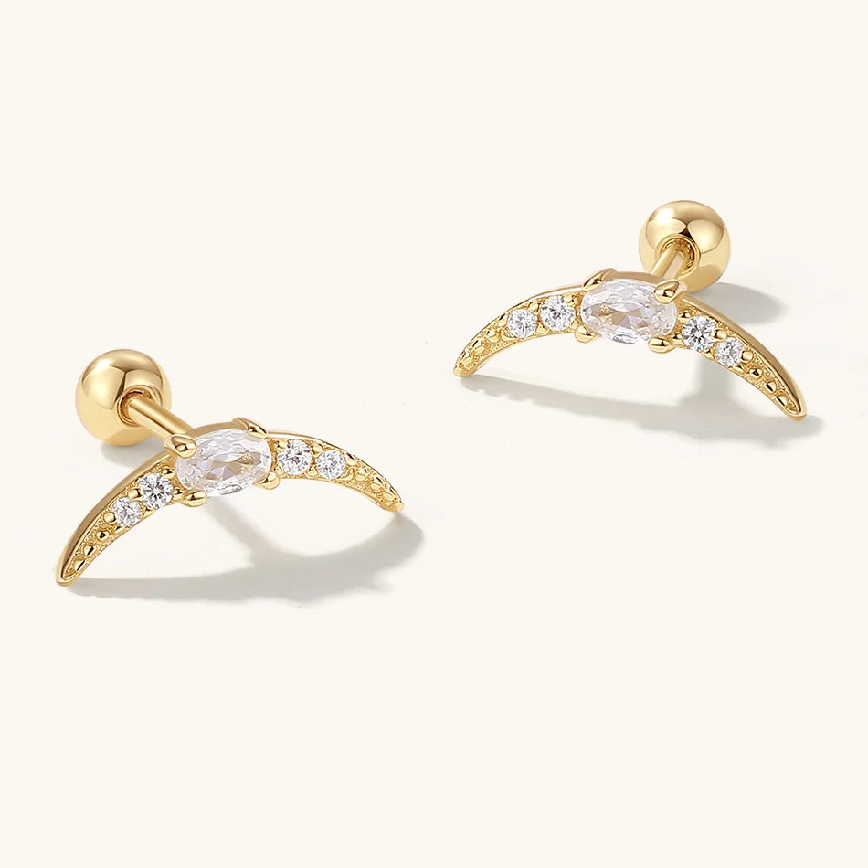 Crescent Moon Barbell Studs