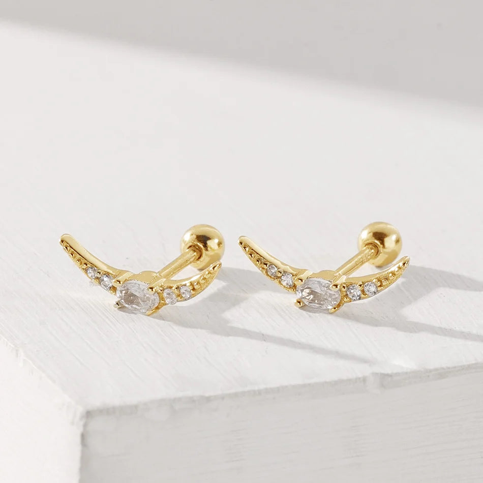 Crescent Moon Barbell Studs